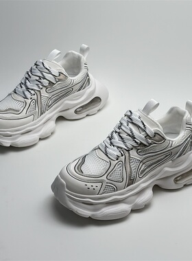 2025爆款超火厚底老爹鞋气垫底舒适轻奢夏季网面青年休闲运动男鞋