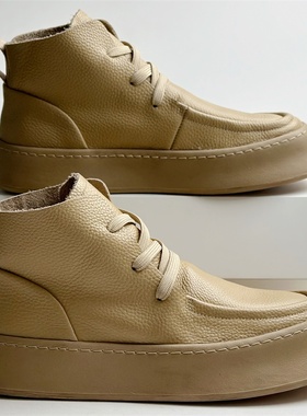 欧洲站潮牌纯皮英伦风切尔西2025新款四季款马丁靴男鞋高帮休闲鞋