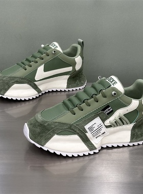 男潮鞋夏季新款潮流时尚厚底老爹鞋欧洲站青少年内增高运动阿甘鞋