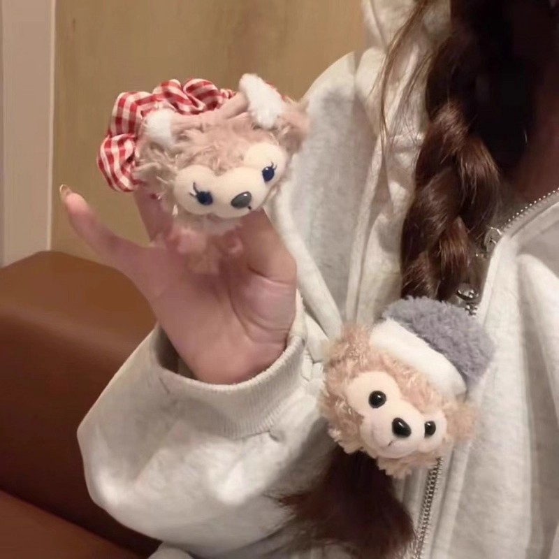 可爱达菲熊雪莉玫发圈甜美少女马尾发绳卡通玩偶秋冬新款头绳发饰