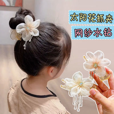 2024网红儿童丸子头抓夹夏季女童盘发固定夹子宝宝不伤发发饰发夹