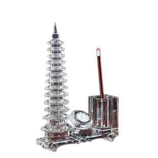 水晶文昌塔13层笔筒时钟时来运转办公室摆放学生书房礼物书桌摆件