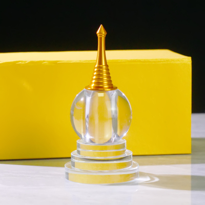 水晶舍利塔菩提塔透明佛堂装饰摆件空心装藏供养舍利子甘露丸嘎乌