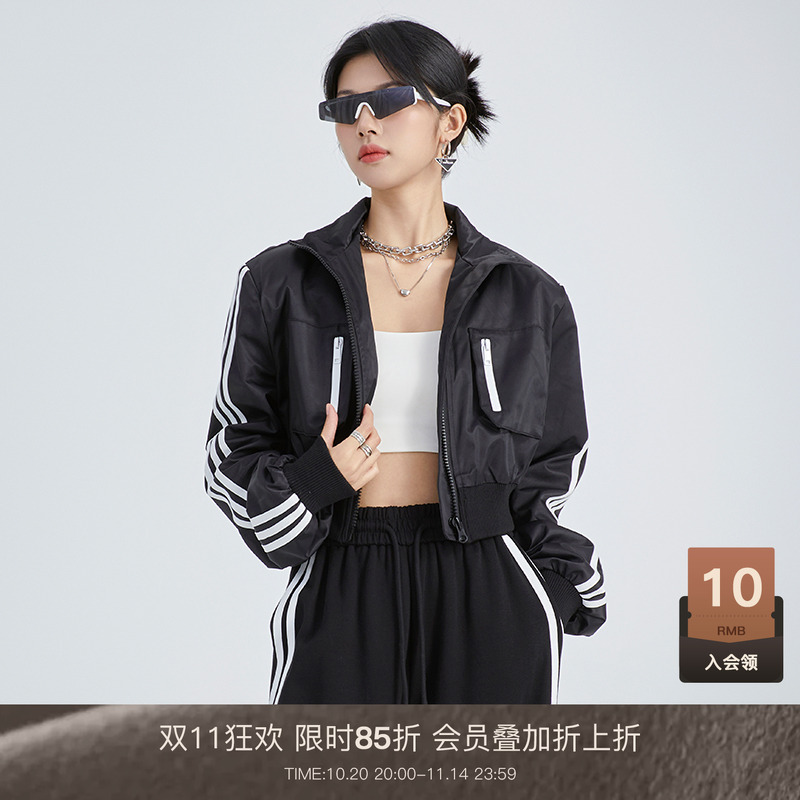 LOU&ZING短款立领条纹外套