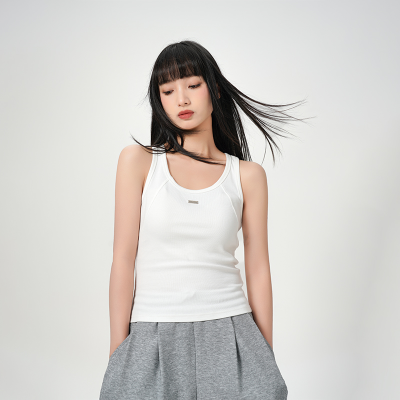 白色运动休闲背心镂空性感内搭