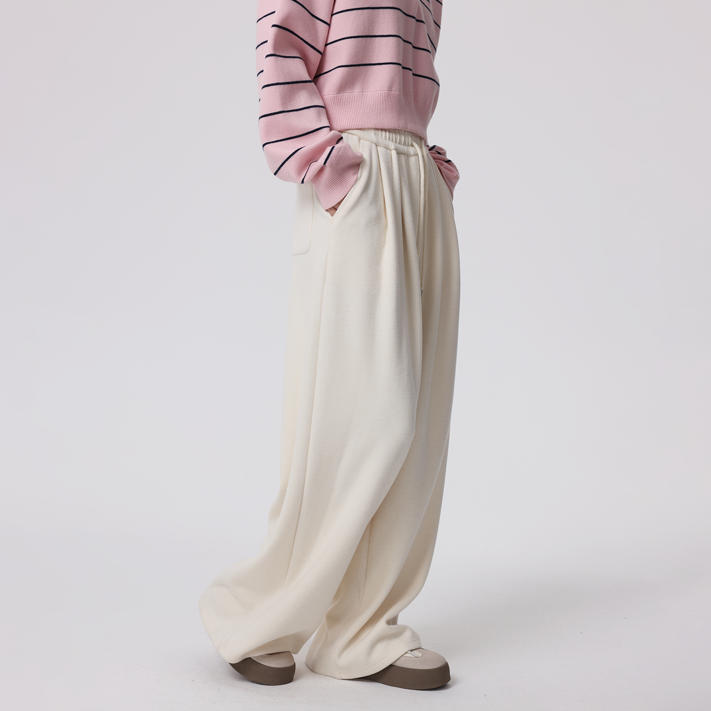 美式休闲糯米裤女2025秋新款