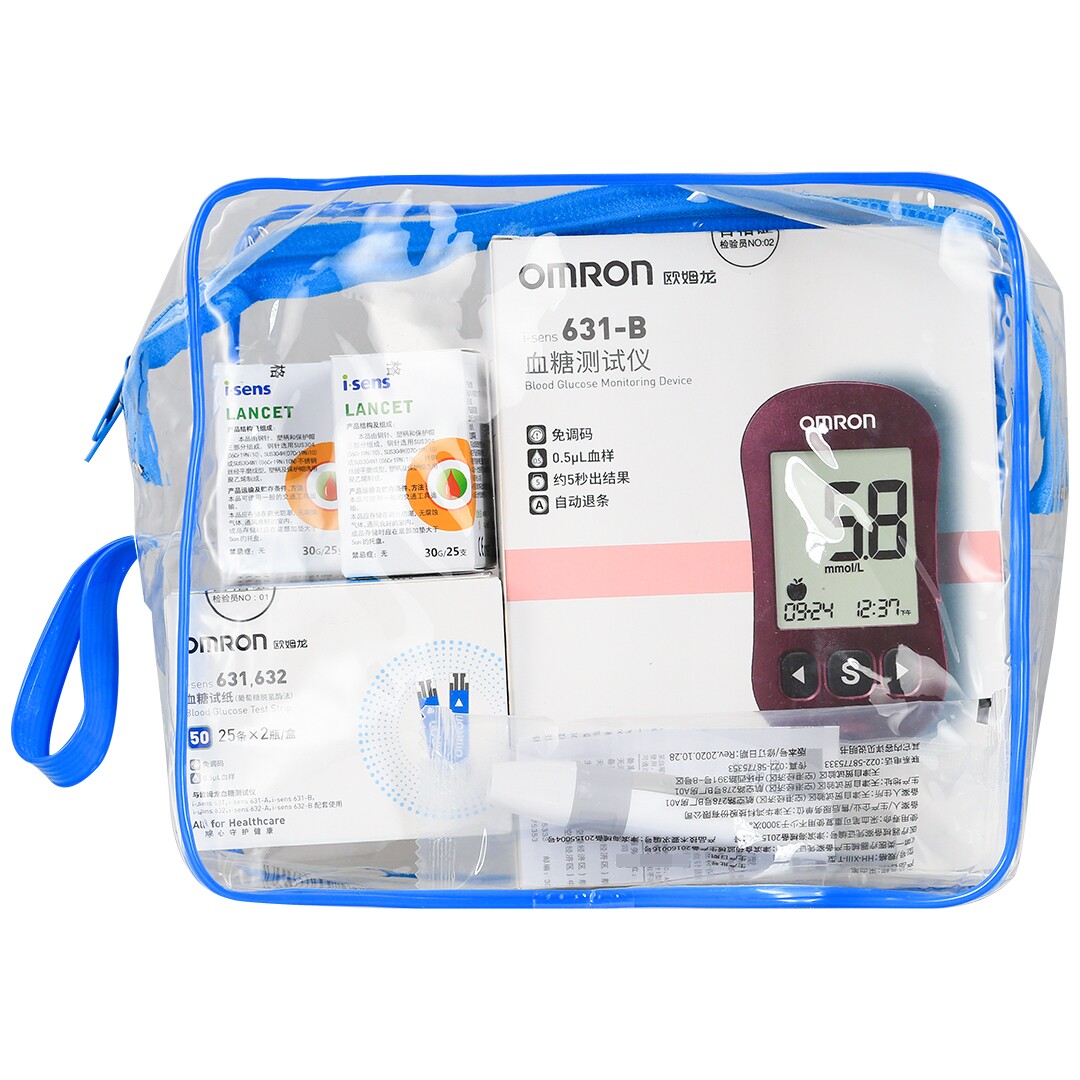 [欧姆龙]血糖测试仪+血糖试纸+采血笔+一次性使用末梢采血针