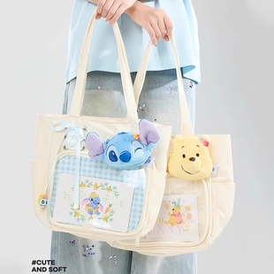 迪士尼正版 授权史迪奇单肩包痛包卡通可爱草莓熊斜挎包维尼熊通勤