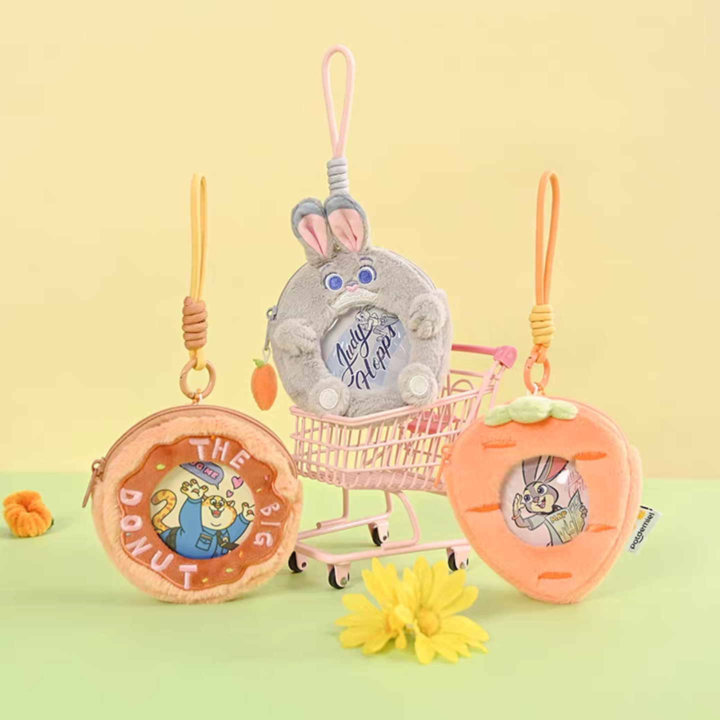 迪士尼正版朱迪萝卜零钱包疯狂动物城豹警官玩偶包包耳机收纳包女