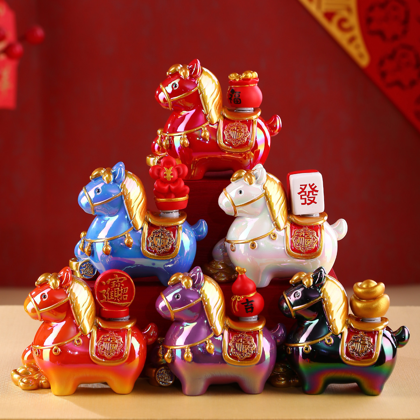 唐三彩小神马马年生肖吉祥物