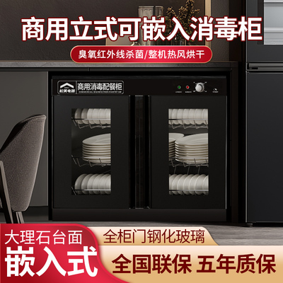嵌入式消毒柜商用台下餐饮店多功能大容量双门不锈钢饭店消毒碗柜