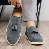 豆豆鞋 法式 夏季 英伦风帆船鞋 男士 一脚蹬皮鞋 乐福鞋 休闲流苏懒人鞋