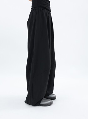 YOUMI 初秋素雅垂坠慵懒舒适休闲松紧腰宽松灯笼裤百搭松弛感春秋