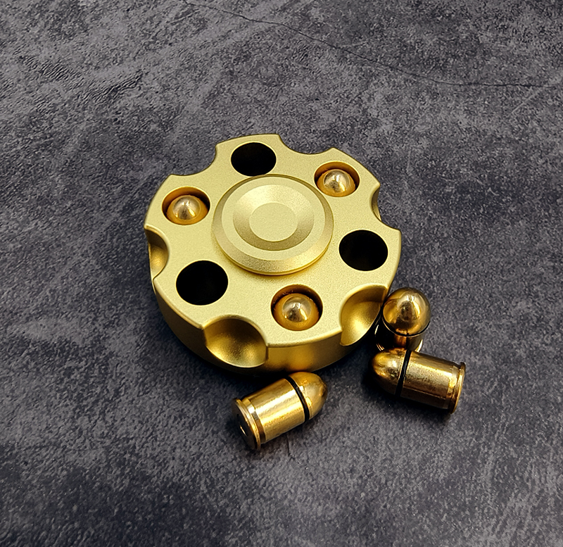 金属左轮弹夹手指尖陀螺抖音同款高速旋转解压神器edc打发时间