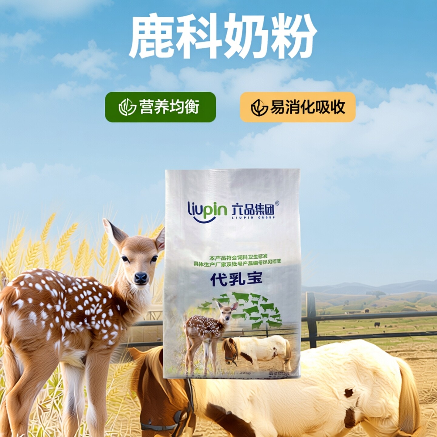 梅花鹿奶粉长颈鹿仔鹿精饲料动物园专用配方奶粉黇鹿马鹿麋鹿幼崽