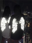 3M反光翅膀短袖 t恤女2024新款 夏季 国潮美式 宽松小众情侣装 上衣ins