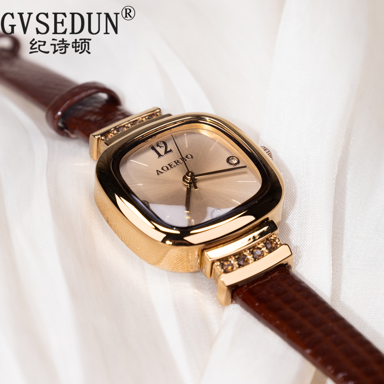 【法国品牌】小方糖手表真皮表带