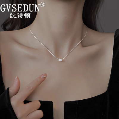 【官方正品】方糖纯银项链女款