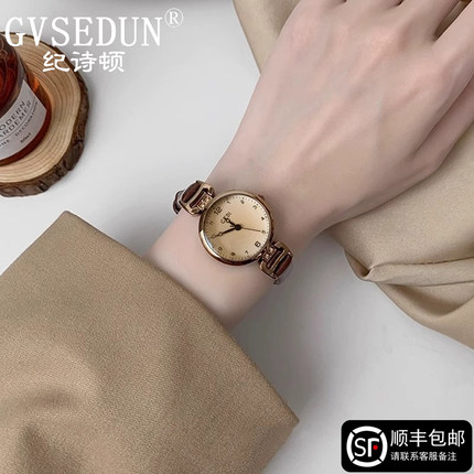 纪诗顿GVSEDUN新款手表女款学生简约轻奢小众考试专用石英电子表