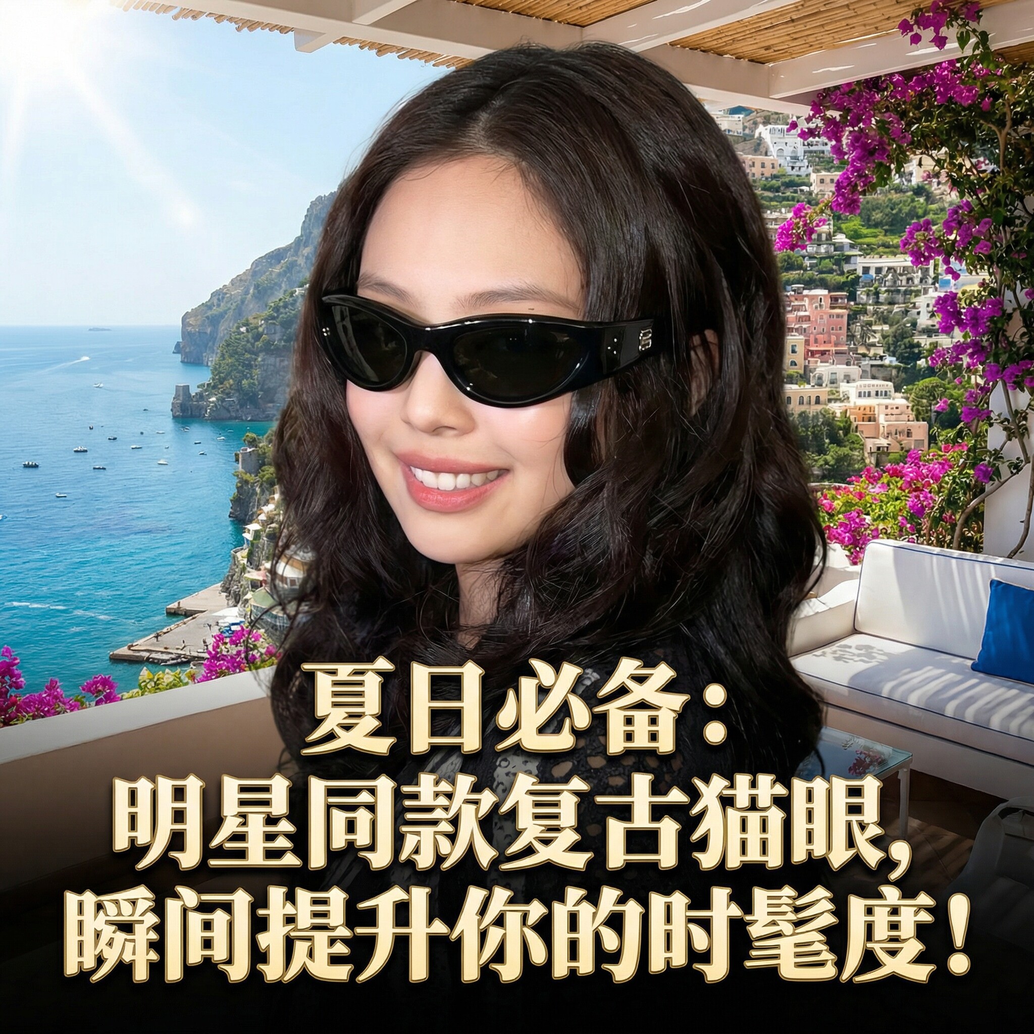 法国GVSEDUN猫眼墨镜女款2206新款高级感网红防紫外线发箍太阳镜