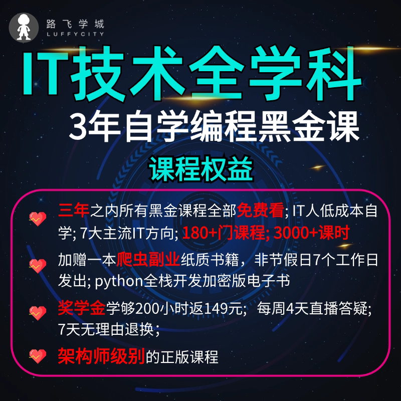 路飞学城Python网络安全JIT编程/认证/软考