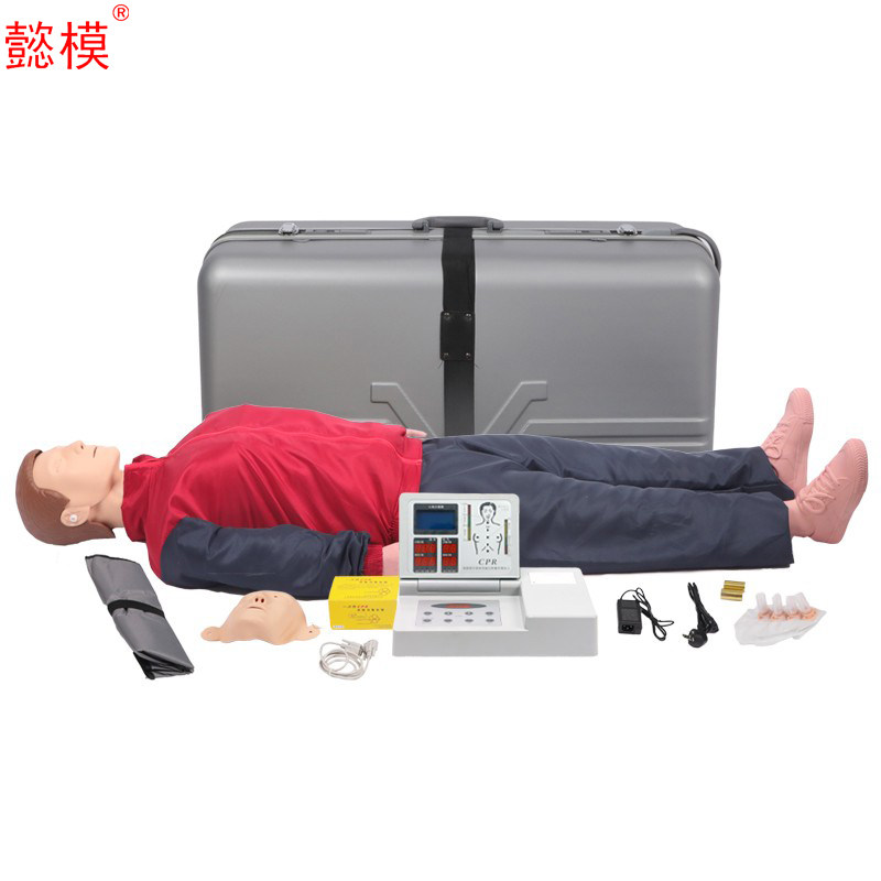 懿模 CPR2059液晶屏显示心肺复苏模拟人急救假人培训救生训练模型考核演练橡皮人打印计数语音提示箱装