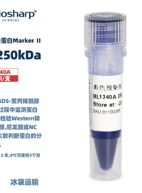 BIOSHARP LIFE SCIENCES 白鲨 BL1340A 彩色预染蛋白Marker Ⅱ (10-250kDa) 250ul/支