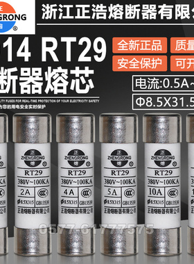 正浩正熔熔芯RT29 R014 8.5x31.5mm 10A 12A 15A 16A 20A 25A保险
