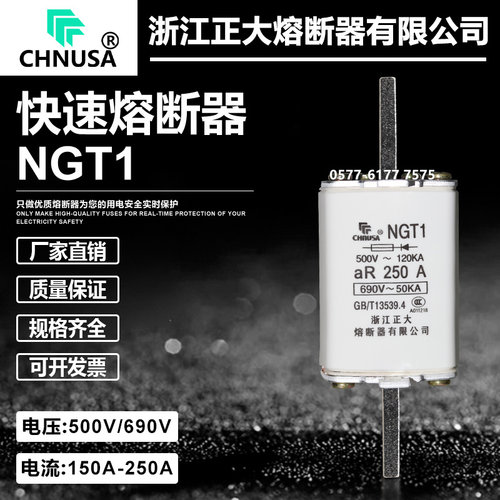 正大快速熔断器NGT1 690V 250A 225A 200A 180A 160A快熔保险丝