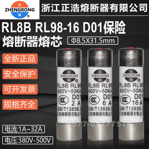 正浩熔芯D01RL8BRL98-16保险