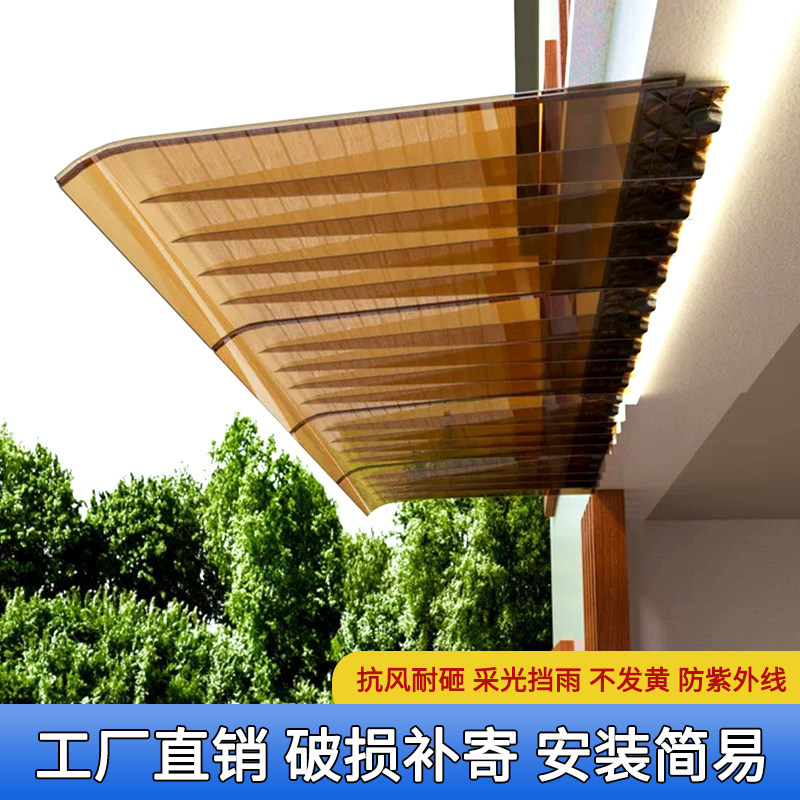 挡雨板透明雨棚屋檐家用户外防雨雨搭窗户阳台门头静音遮阳棚雨篷图片
