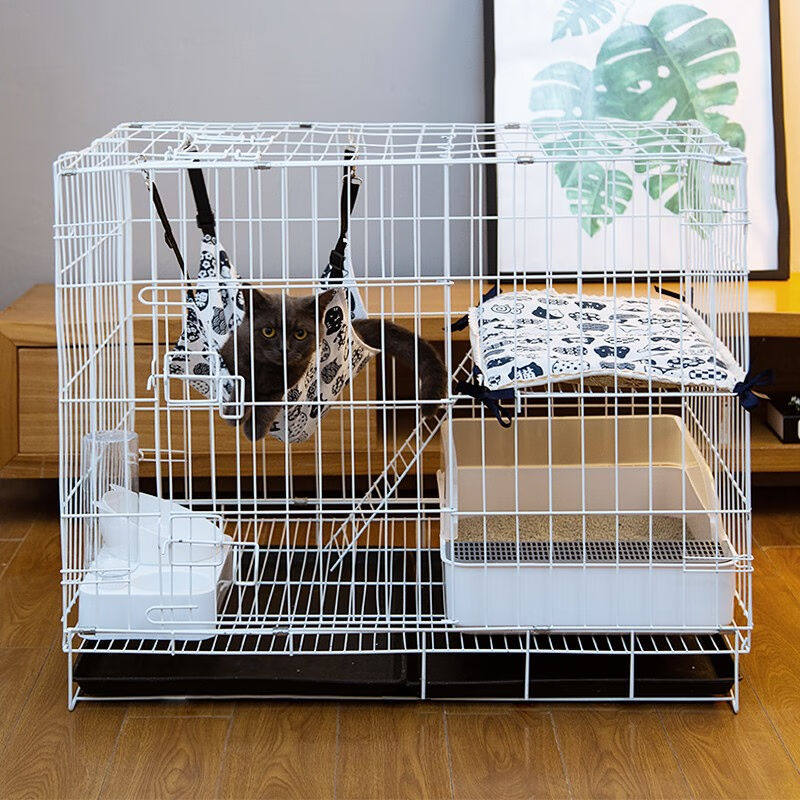 汤琪猫笼加粗便携折叠猫笼子猫别墅家用双层宠物用品猫窝猫屋龙猫