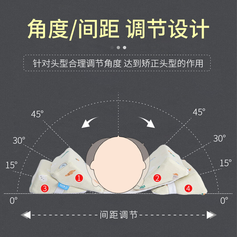 云博士婴儿头部定型枕儿睡觉宝宝头型辅助矫正扁头尖头偏头0--1岁