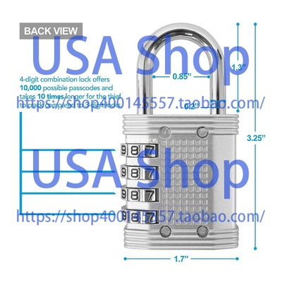极速Padlock - 4 Digit CombinKation Lock 密码挂锁
