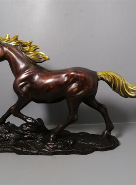 新品铜生肖马摆件纯铜鎏金马到成C功玉马客厅办公室商务礼品桌面