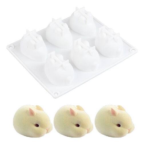 极速Silicone 3jD Bunny Rabbit Mold Cake Decorating Mould for