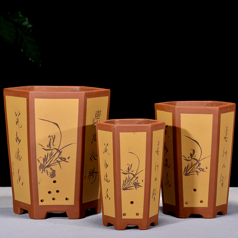 极速盆景盆特大号花盆四方粉浆Q千筒大六方千筒