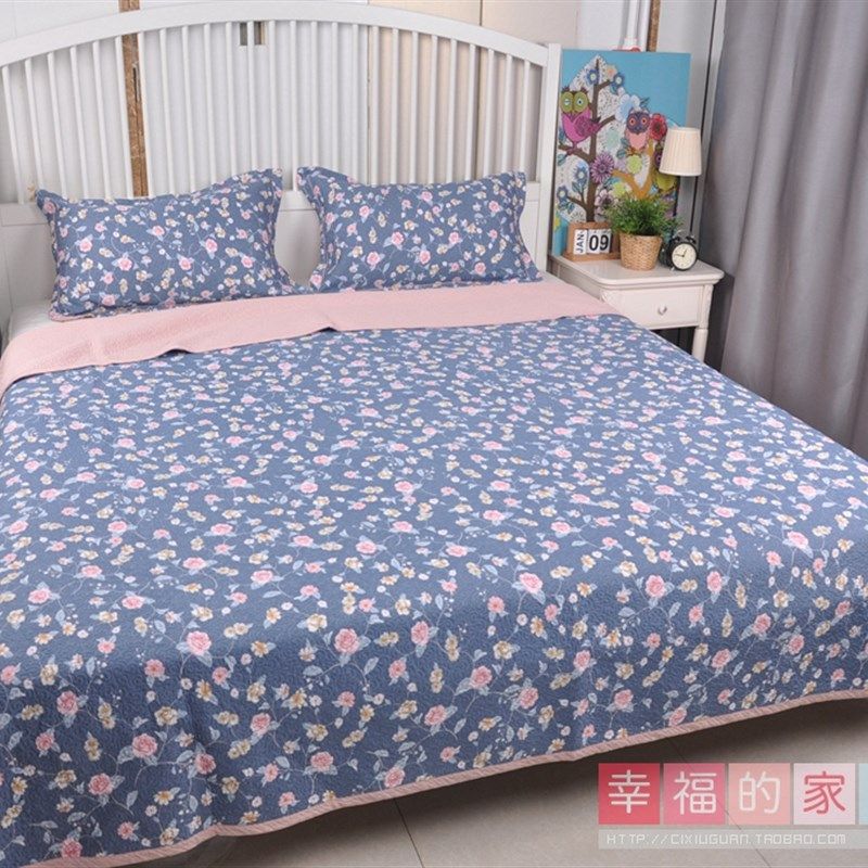 极速韩式加大夹棉绗缝双面榻榻米床盖床单三件套四V季欧式简约双