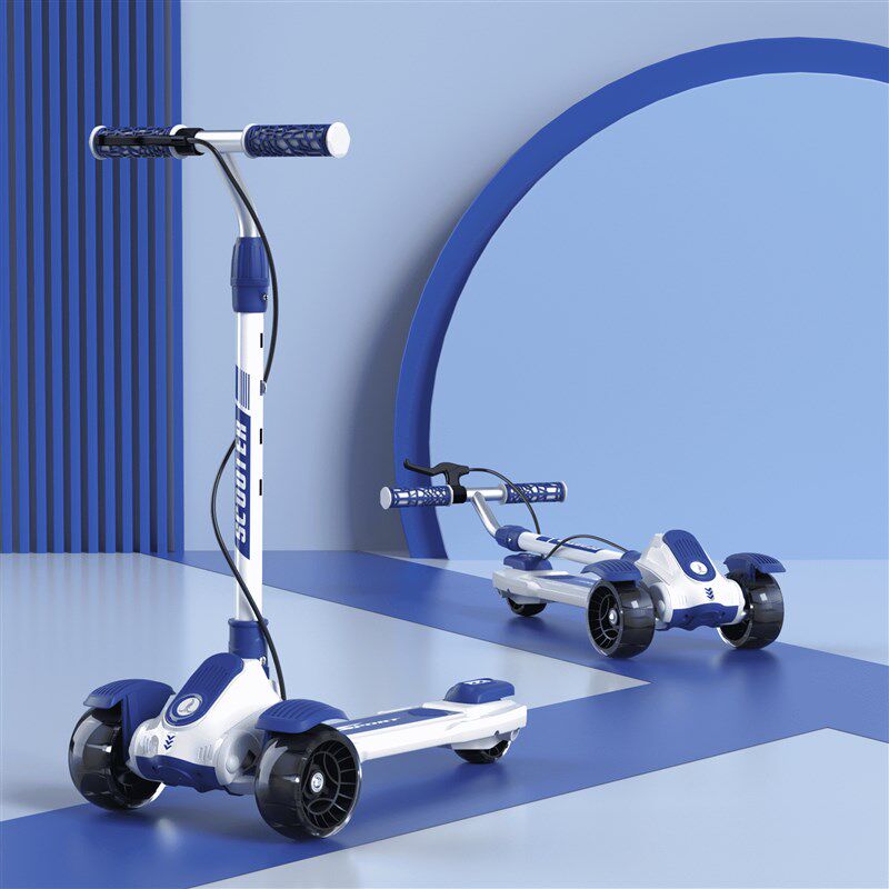 极速新款儿童滑板车3合1可站滑可坐A滑四轮带座椅带手刹3-6-15岁