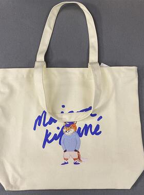 极速乐天日本韩国MK蓝色上衣狐狸帆布包购物袋手提V袋男女单肩包