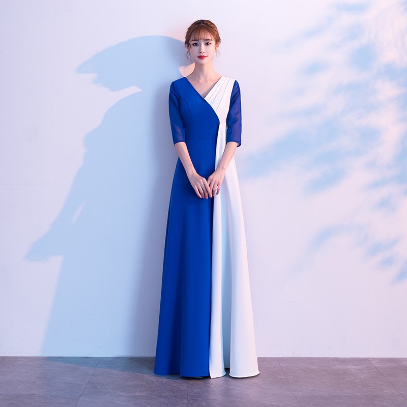 大合唱团演出f服女长裙2025新款中老年服装指挥长款表演中国风礼