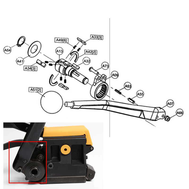 极速A333d免扣打包机维零件GD35钢带捆扎机配件硬膜MH32气动定刀