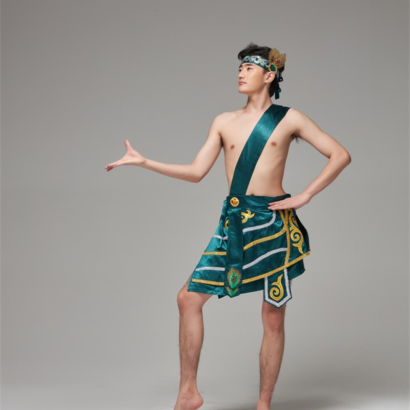 极速傣族舞d蹈演出男士男子独舞演出服表演服傣族舞蹈民族民间服