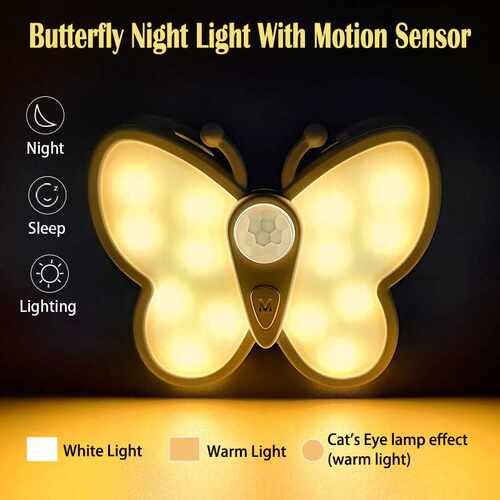 Butterfly Night Light LED with Motion Sensor Wireless Lamp