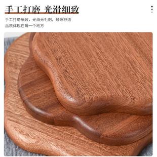 木质点心 .花瓣形状木餐盘乌檀木托盘水果面包小盘子家用木盘日式