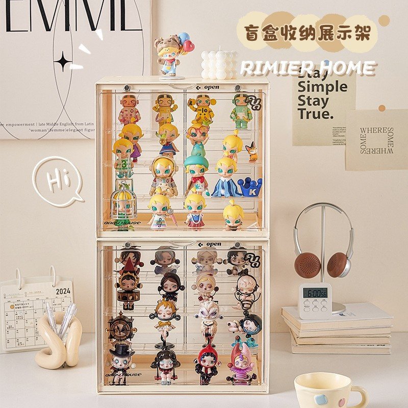 盲盒收纳展示架泡泡玛特展示盒手办popmart集装箱柜亚克力盒子墙