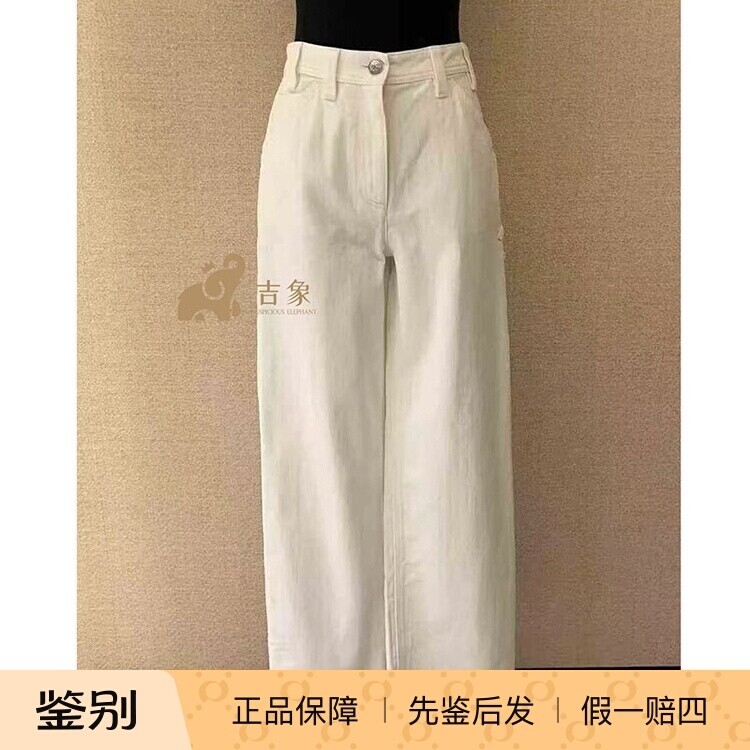 香奈儿双C牛仔大logo工装裤