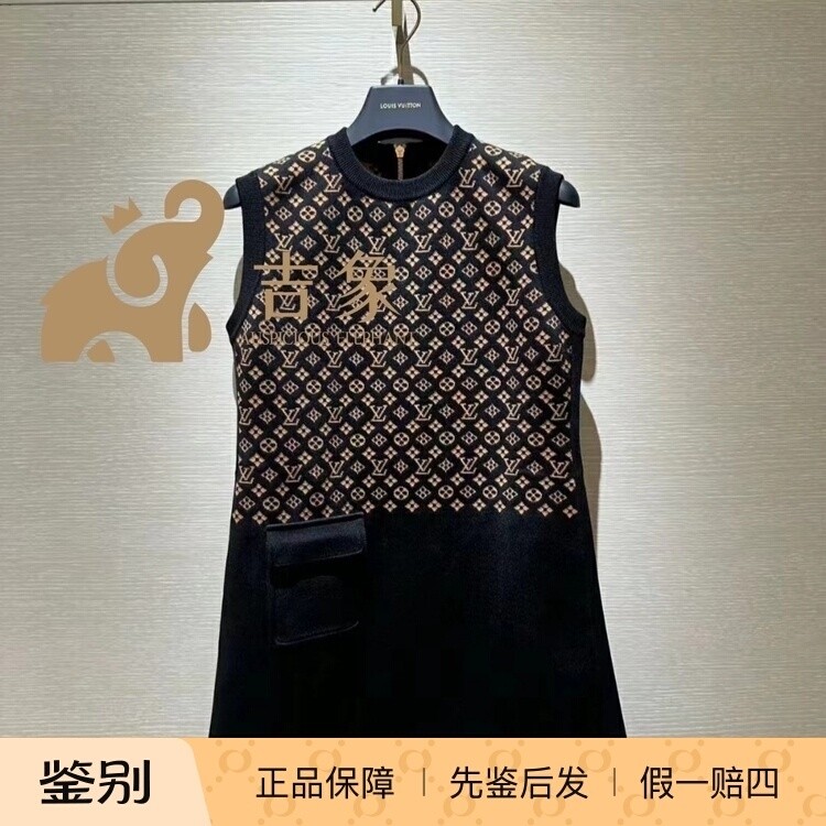 Lv路易威登2023新款女士MONOGRAM 提花针织混纺无袖连衣裙1ABYKI