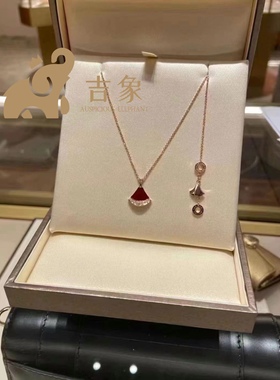 现货Bvlgari宝格丽Divas’Dream系列扇子吊坠镶钻18K玫瑰金红色
