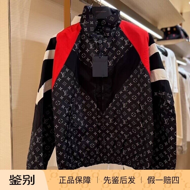LV路易威登黑花拼接拉链外套